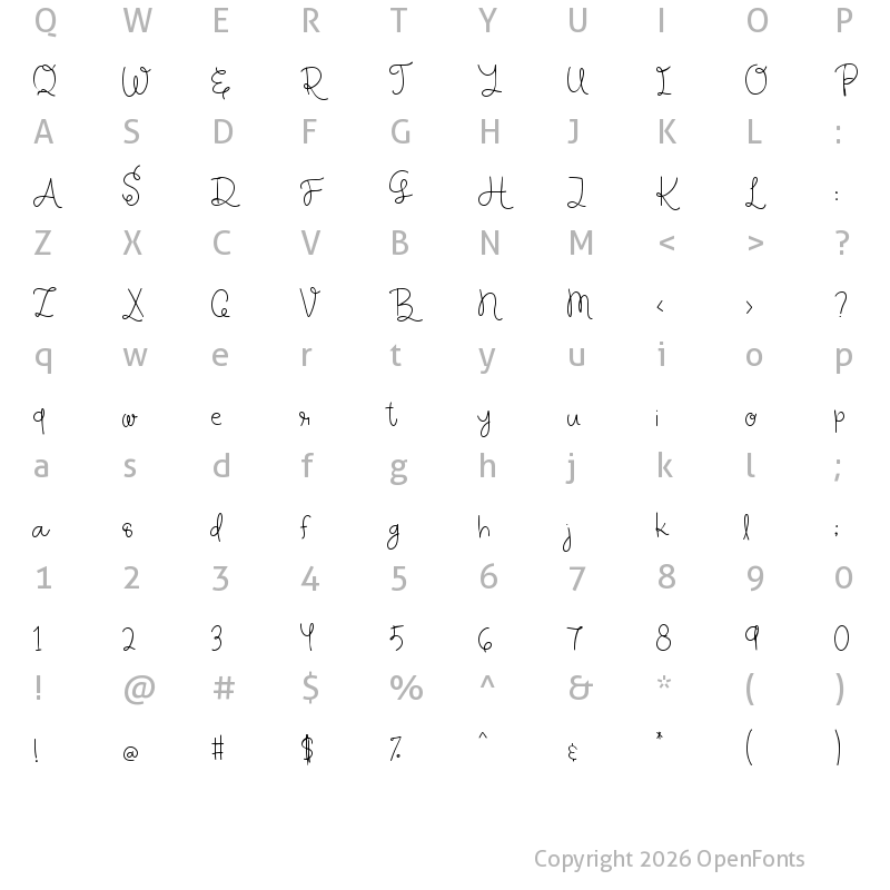 Character Map of Happy Swirly Regular