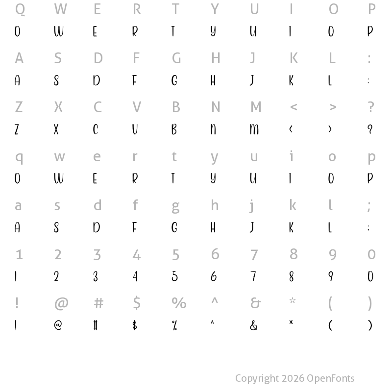Character Map of Happy Valentine Day Regular