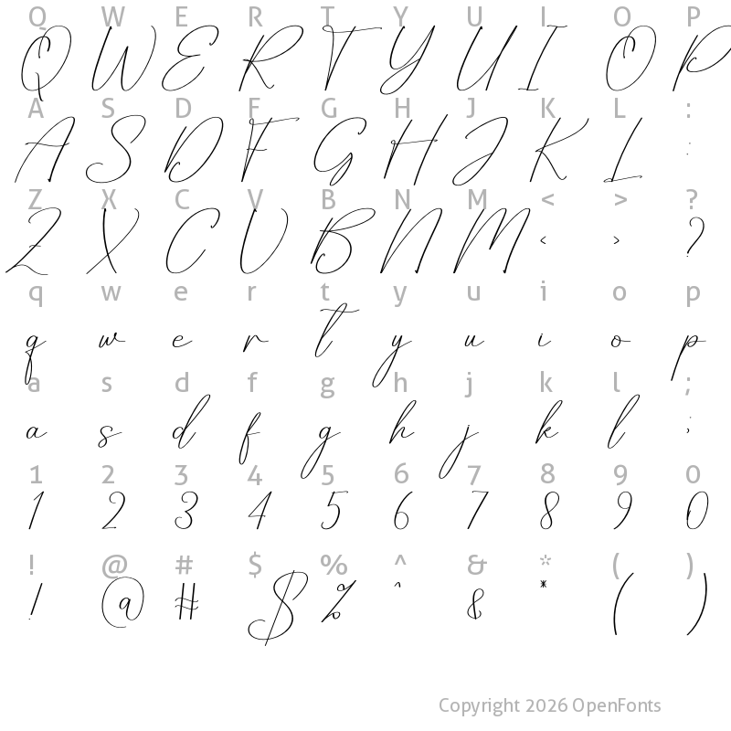 Character Map of Happyday Regular