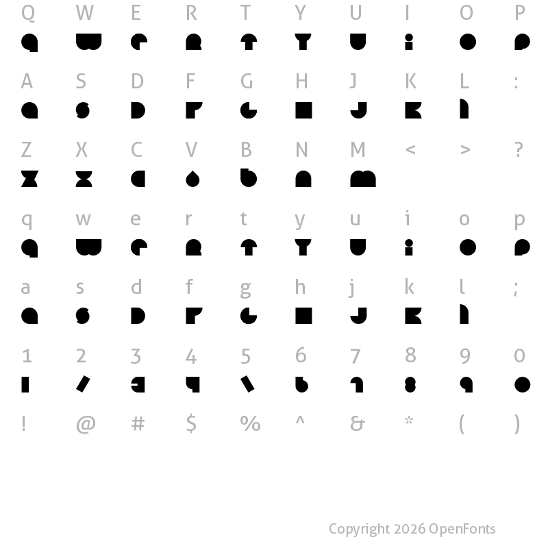 Character Map of HAPPYLOVERSTOWN.EU - Lovers Square Regular