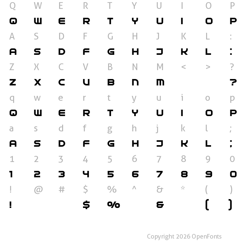 Character Map of Hard Days Regular