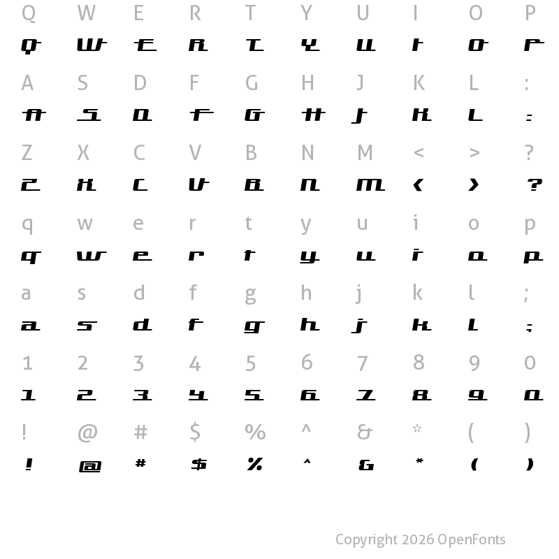Character Map of Hardman Regular