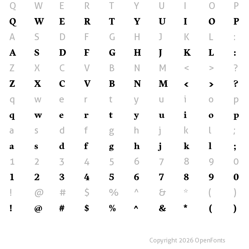 Character Map of Harfang ExtraBold