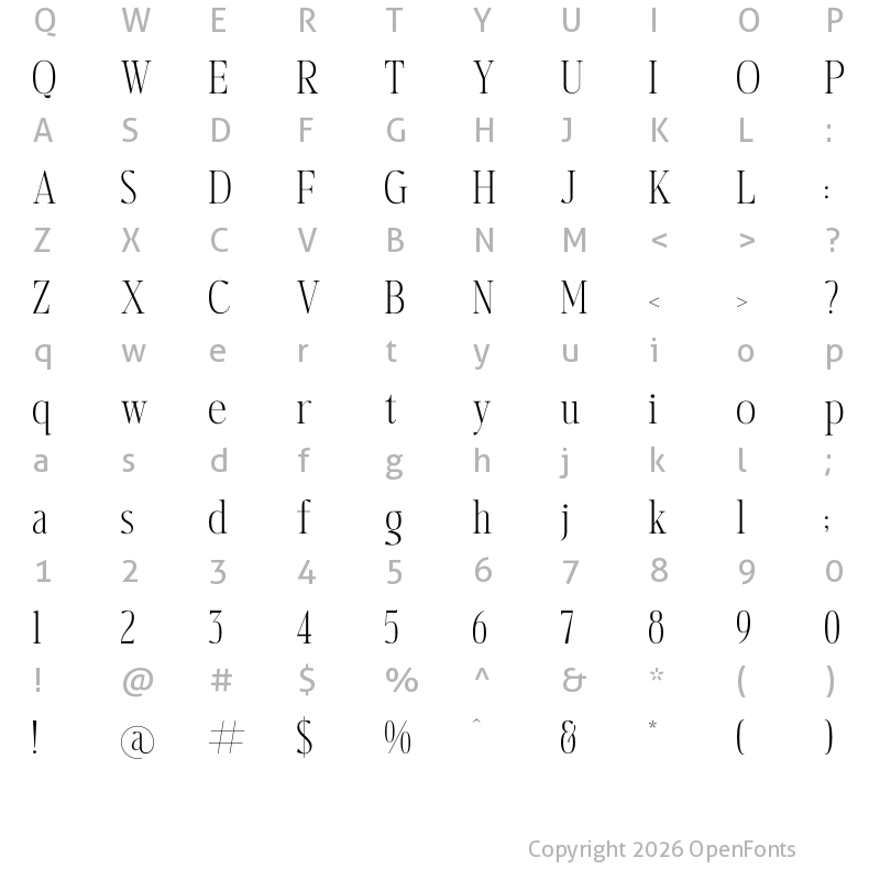 Character Map of Harfterd Regular