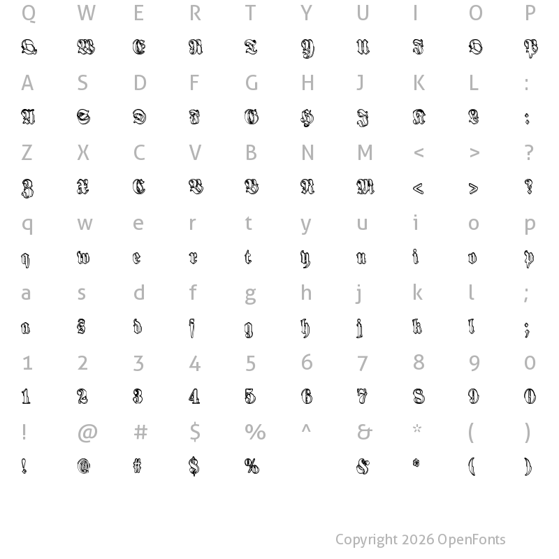 Character Map of Harmaa Perkele Regular