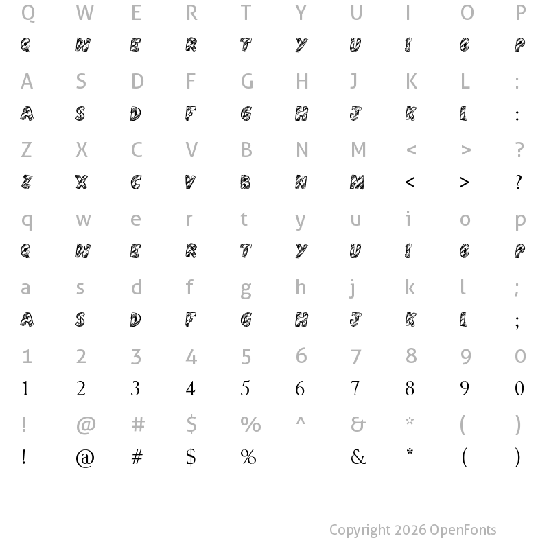 Character Map of Harristoon Regular