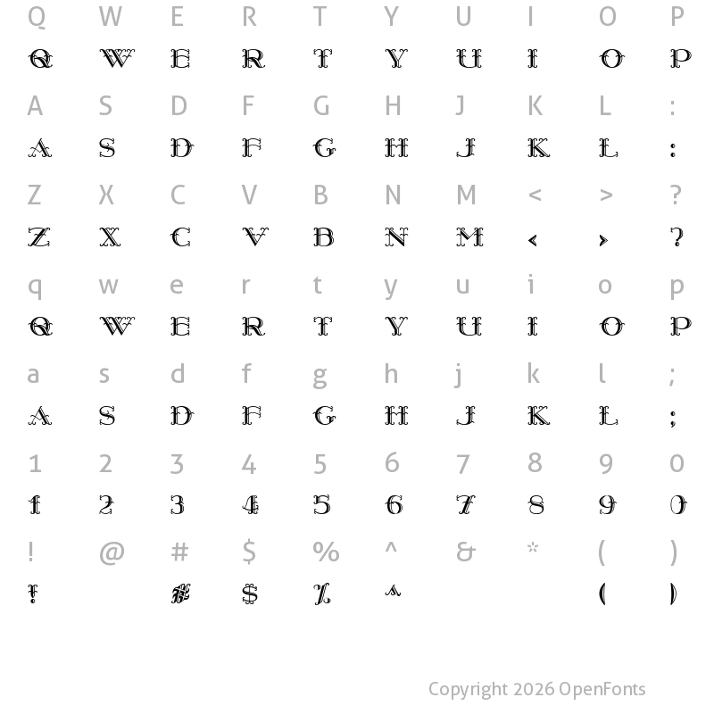 Character Map of Harry Piel Regular