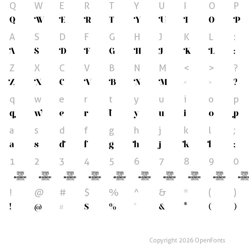 Character Map of Harrygus-Regular Regular