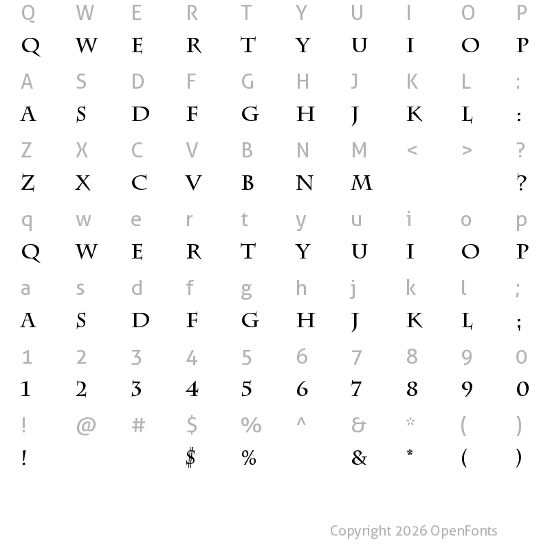 Character Map of HarryPotter7 Regular