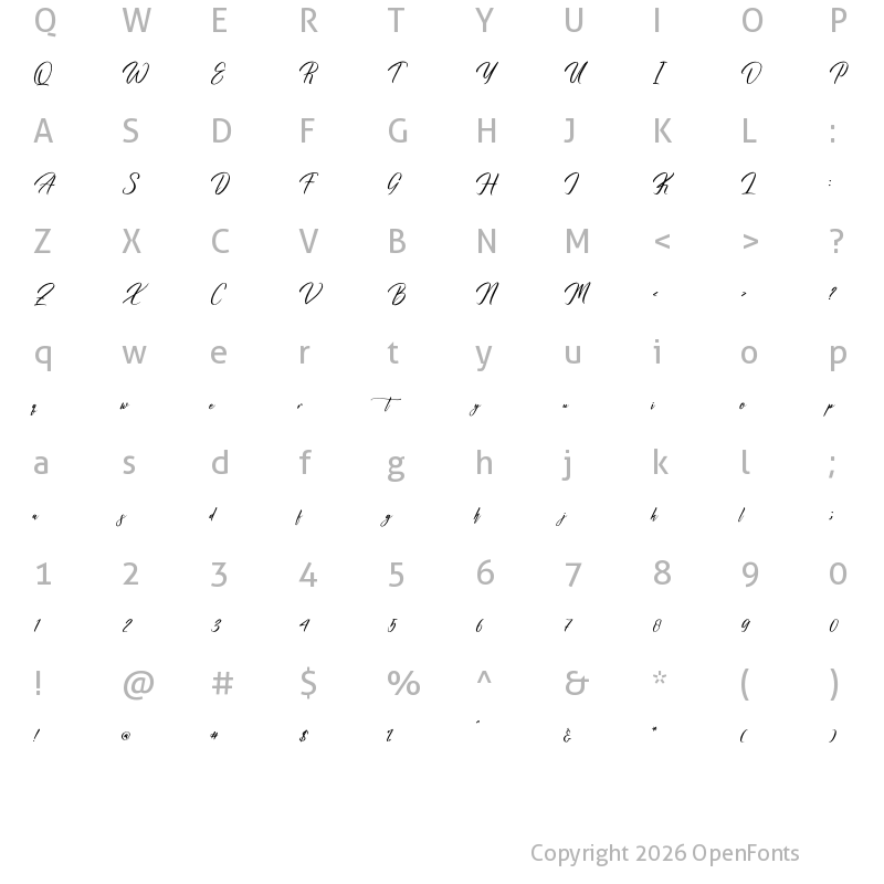 Character Map of Harttemon Alisthera Regular