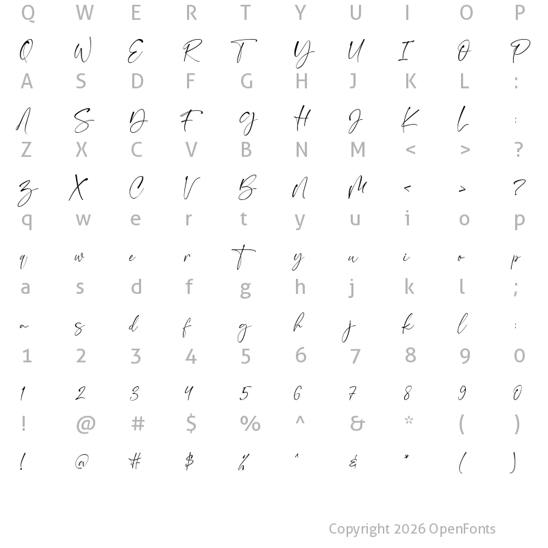 Character Map of Hasta la vista Regular