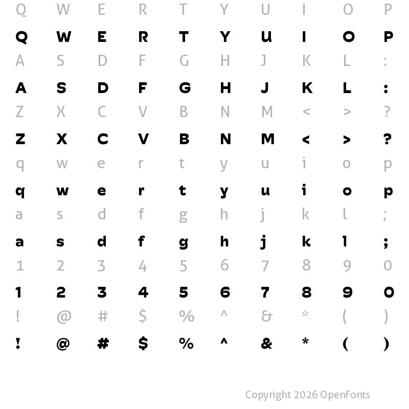 Character Map of Hatch Sans Bold