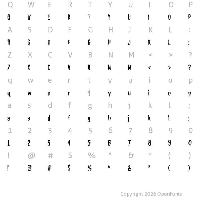 Character Map of Haunt AOE Regular