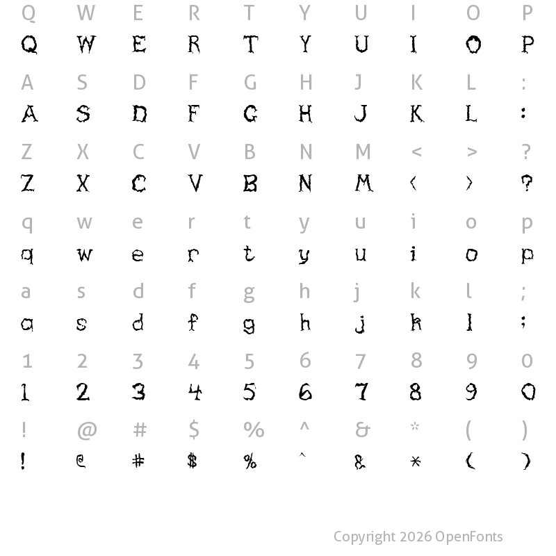 Character Map of Haunted Regular