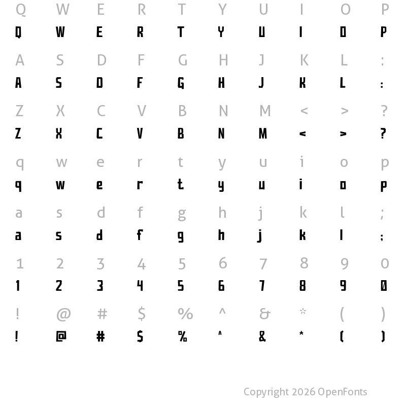 Character Map of Hawainas Regular