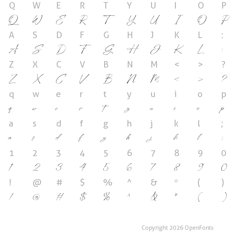 Character Map of Hayollan Regular
