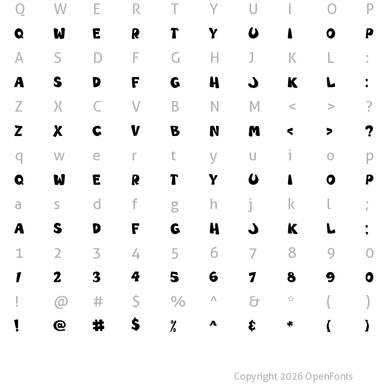 Character Map of Hayven Regular