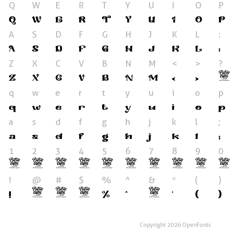 Character Map of Headjoker Regular