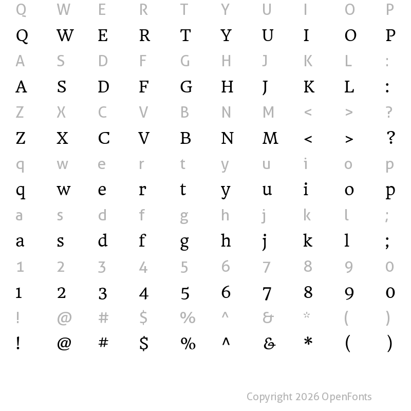 Character Map of HeadlandOne Regular