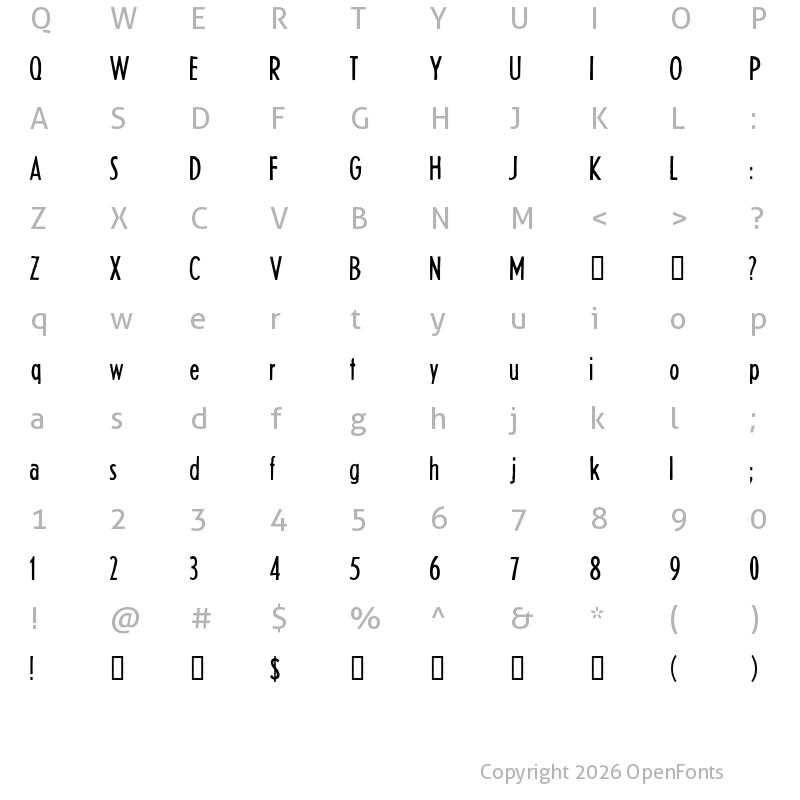 Character Map of Headline Two HPLHS