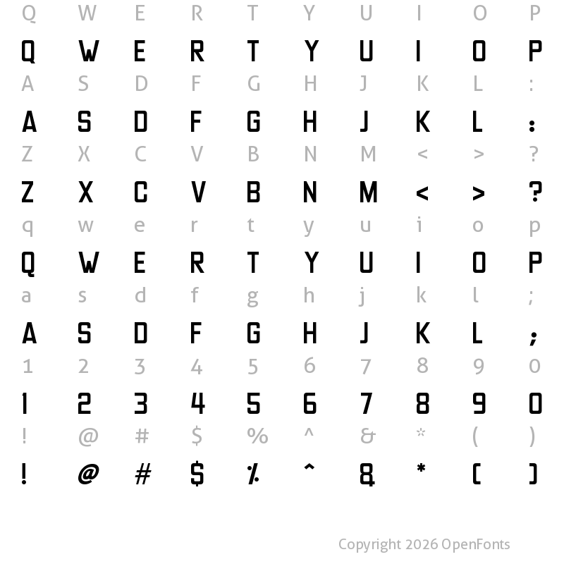 Character Map of Headlines Deluxe Regular