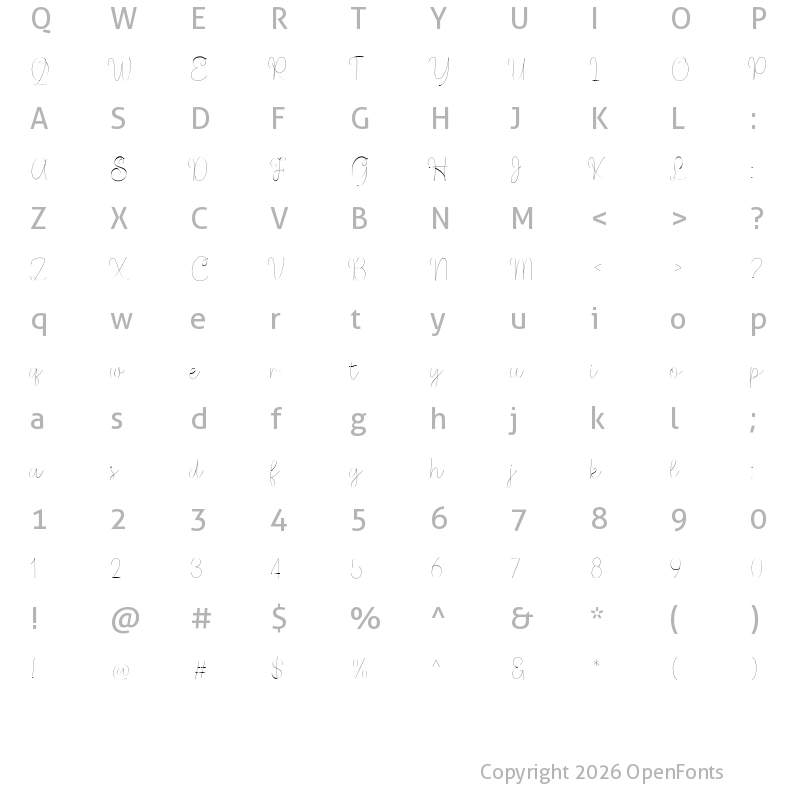 Character Map of Headstay Sketch