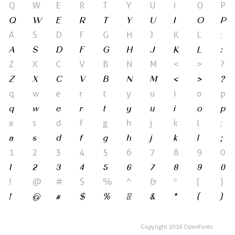 Character Map of HeadstockSans Bold Italic