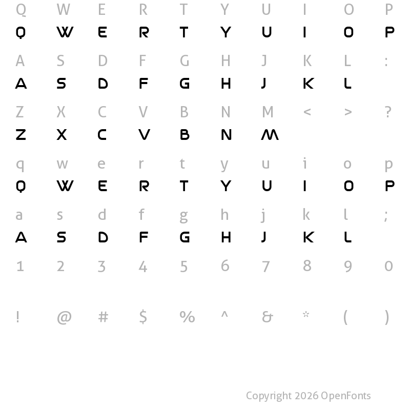 Character Map of Headwar Regular