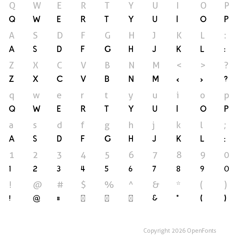 Character Map of HEADWAY Regular