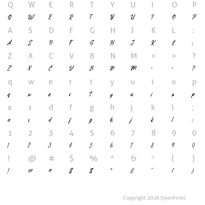 Character Map of Headwind Regular
