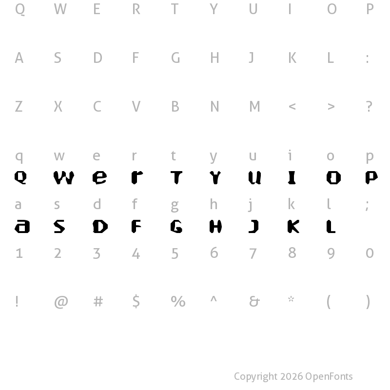 Character Map of Heartely Fontely Regular