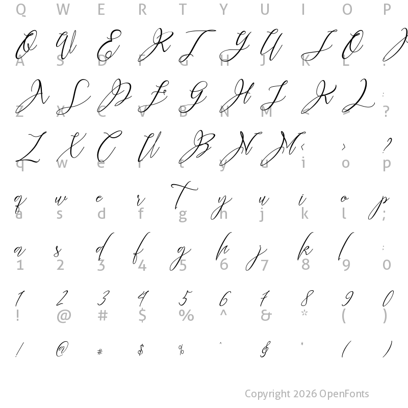 Character Map of Heartkything Regular