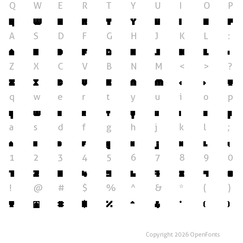 Character Map of heavyLOUDedge Bold