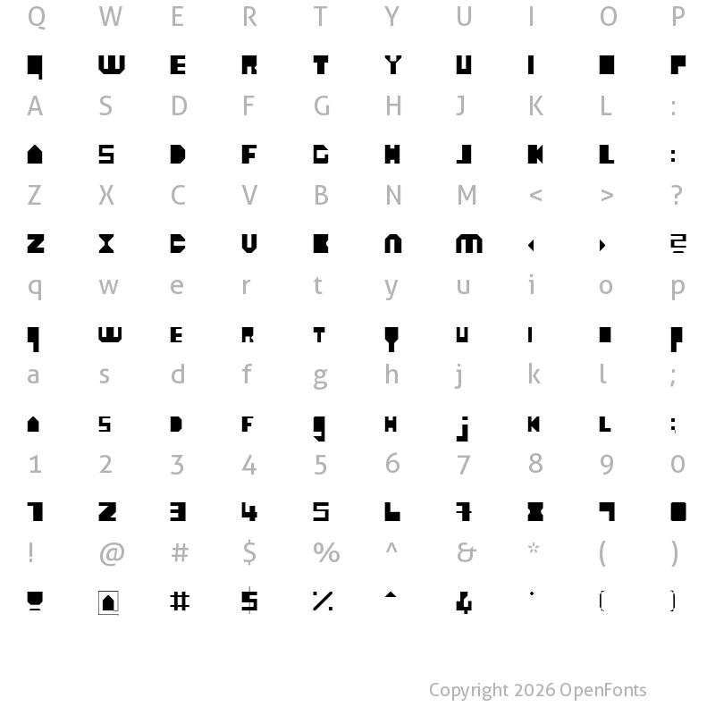 Character Map of heavyLOUDedge Light