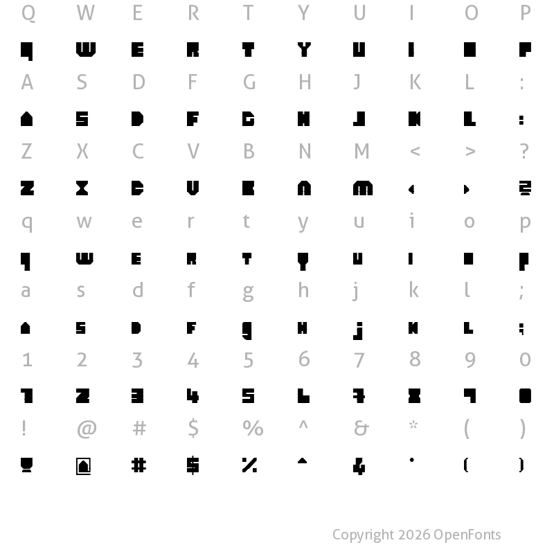 Character Map of heavyLOUDedgeline Regular