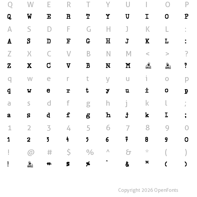 Character Map of Hedonismo En La Oficina Regular