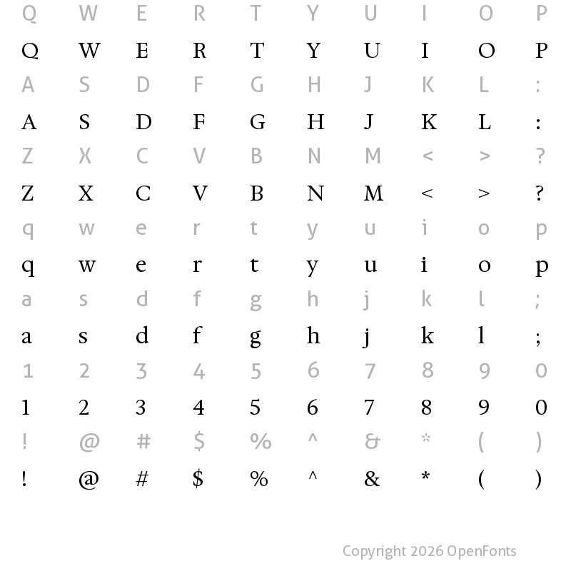 Character Map of Hedvig Letters Serif 24pt Regular