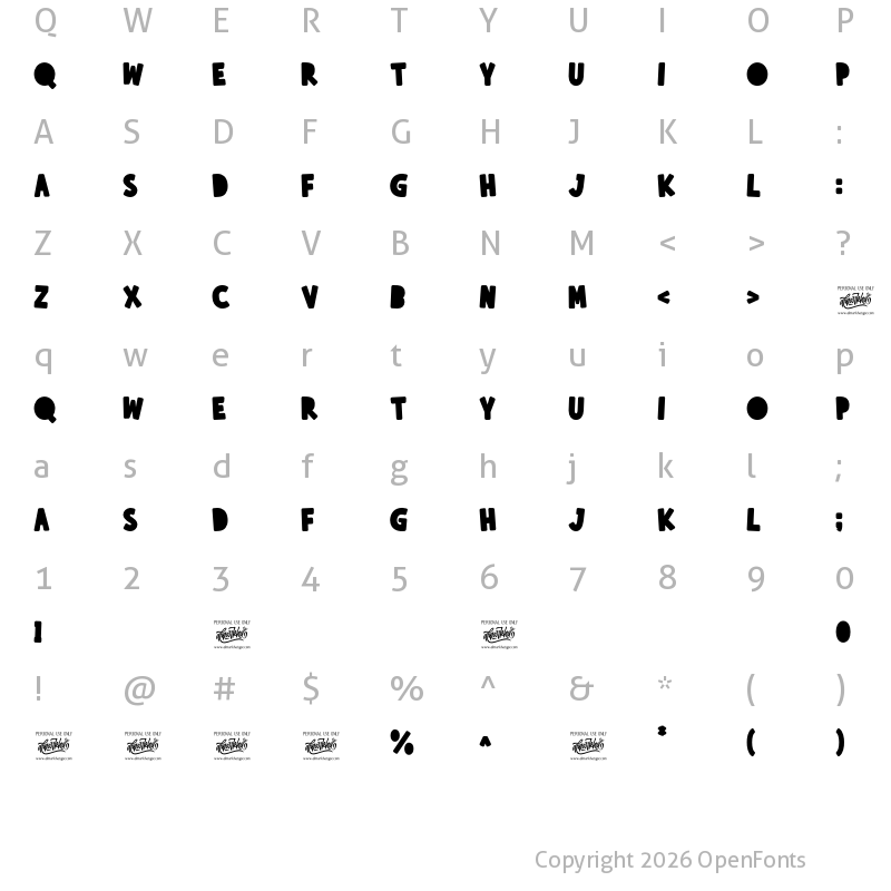 Character Map of Heellaaz Regular