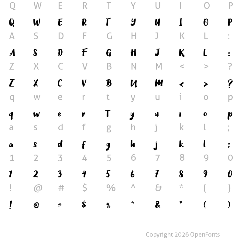 Character Map of Heilig Clean Regular