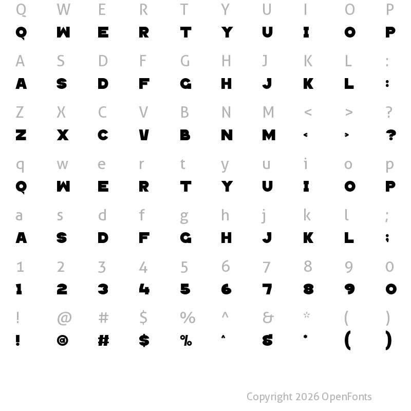 Character Map of HEINAN Regular