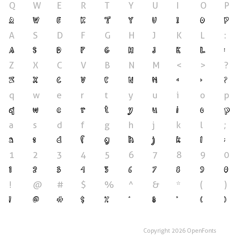 Character Map of HEINZO Regular