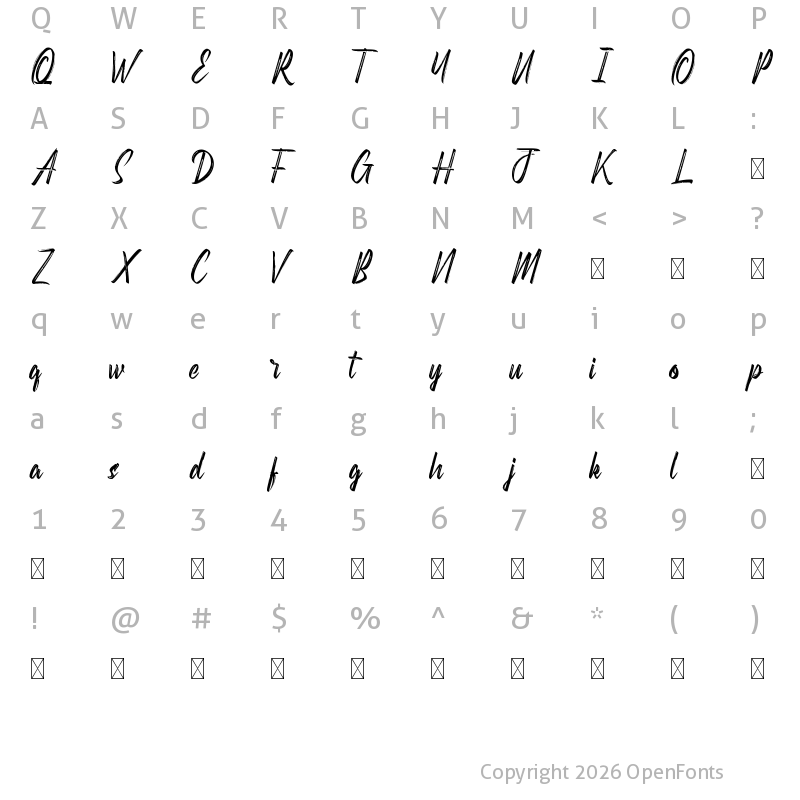 Character Map of Hellno Demo Regular