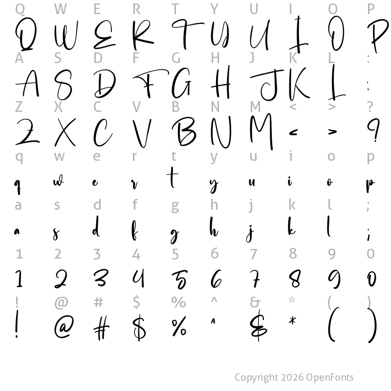Character Map of Hello Bestie Regular
