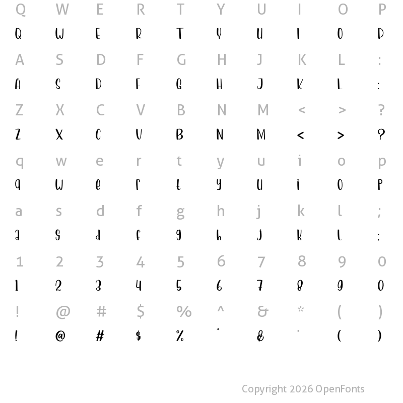Character Map of Hello Cactus Regular