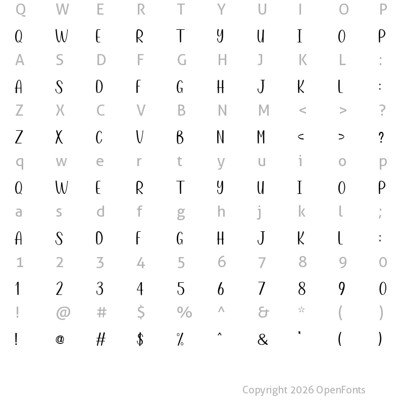 Character Map of Hello Cartel Story Sans Regular