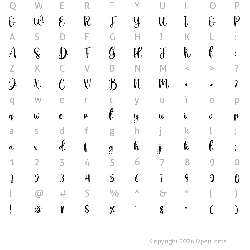 Character Map of Hello Children Regular