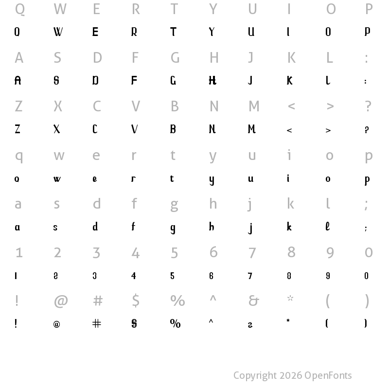 Character Map of Hello Little Tiger Regular