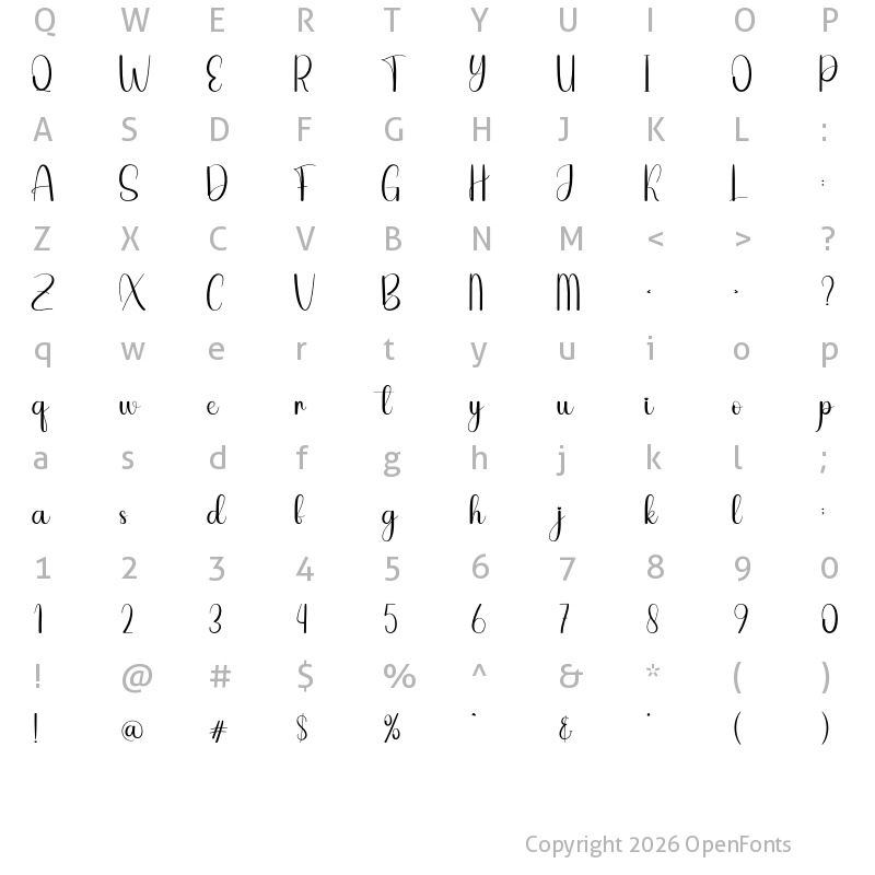 Character Map of Hello Rainbow Regular