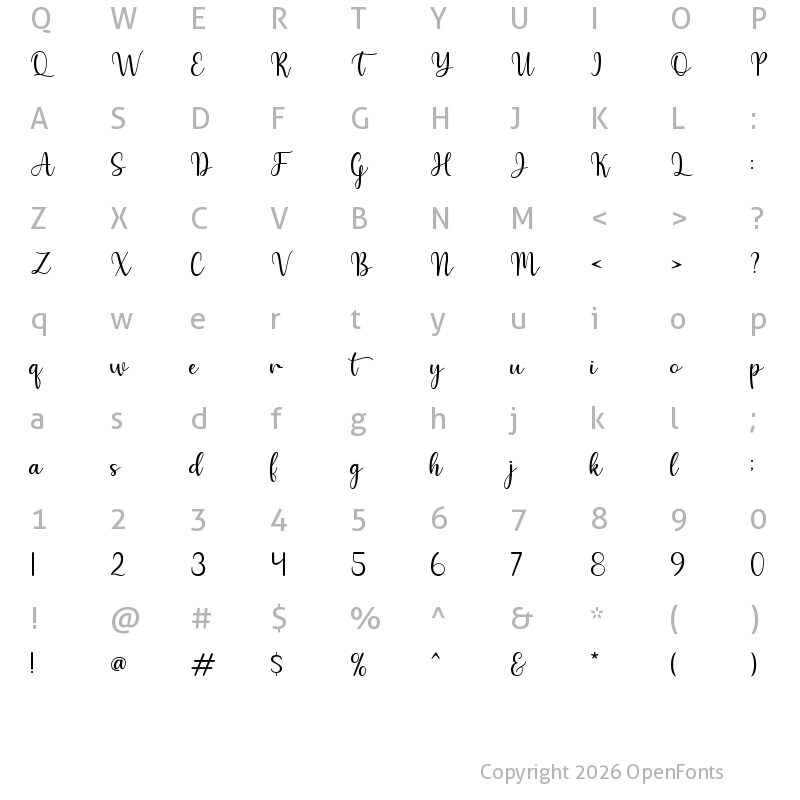 Character Map of Hello Regular
