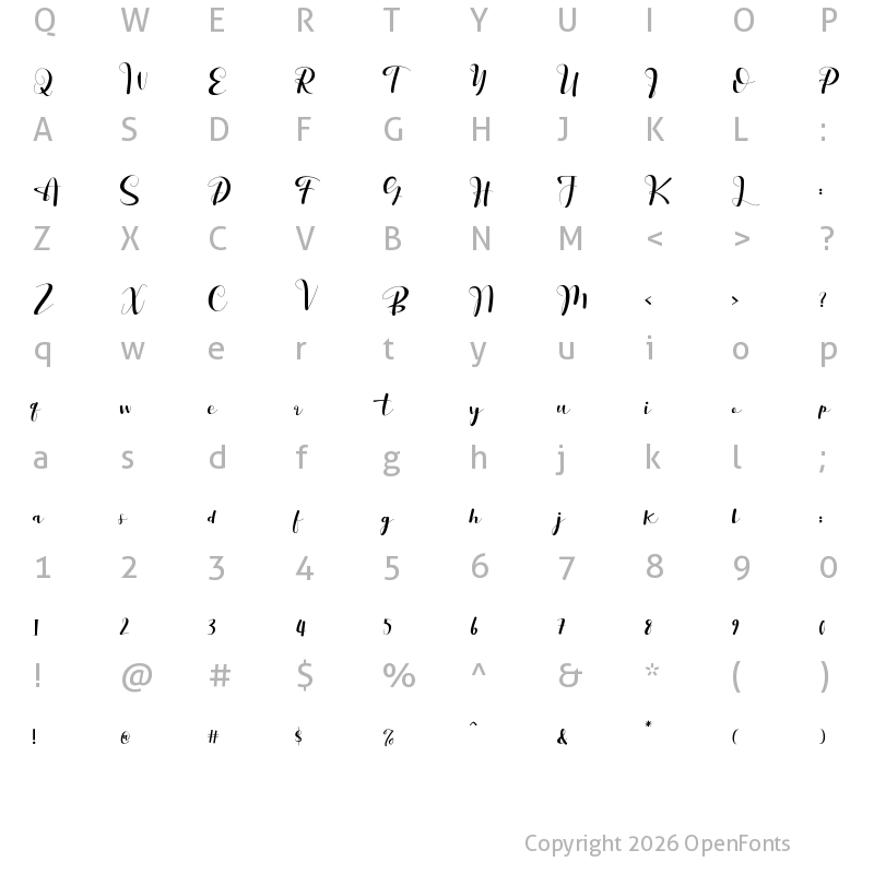 Character Map of Hello Saffana Regular